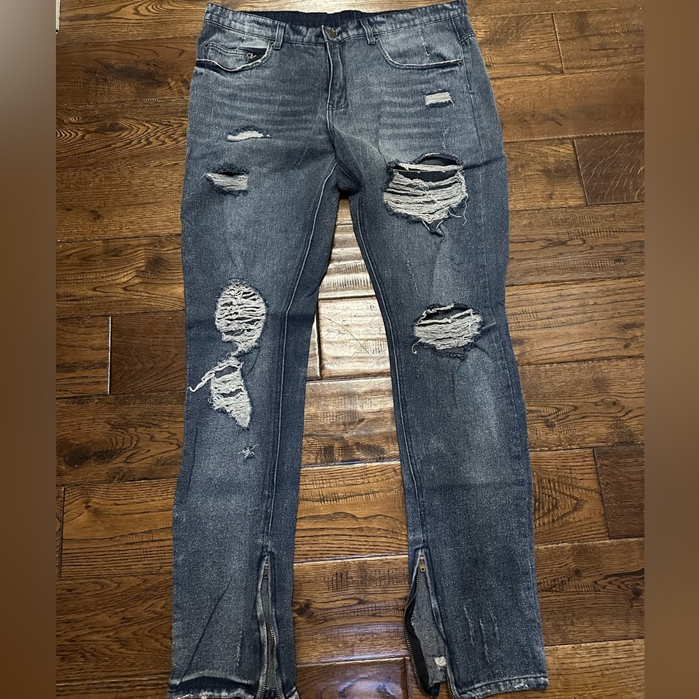 Distressed Blue Jeans for Men